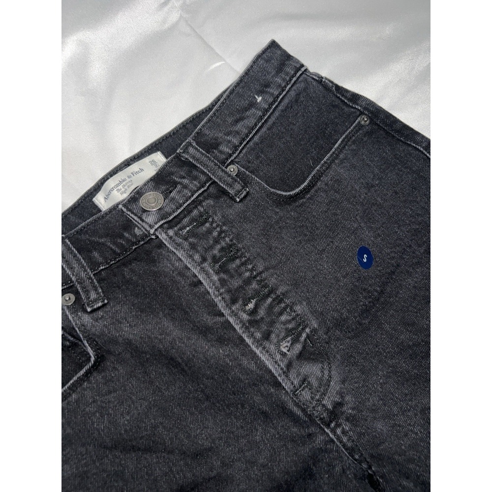 Abercrombie Fitch‎ Womens The Skinny High Rise Black Washed Denim Size 26/2 S